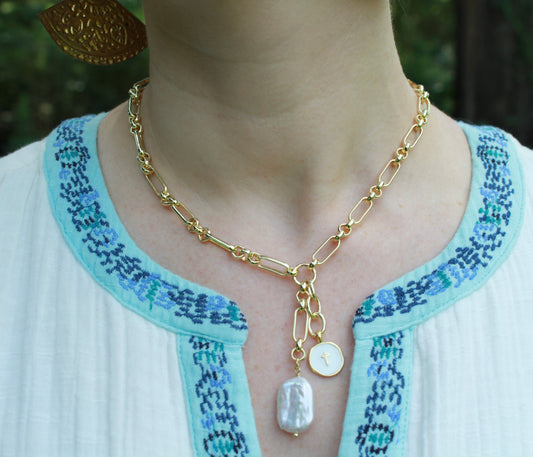 Pearl Cross Necklace