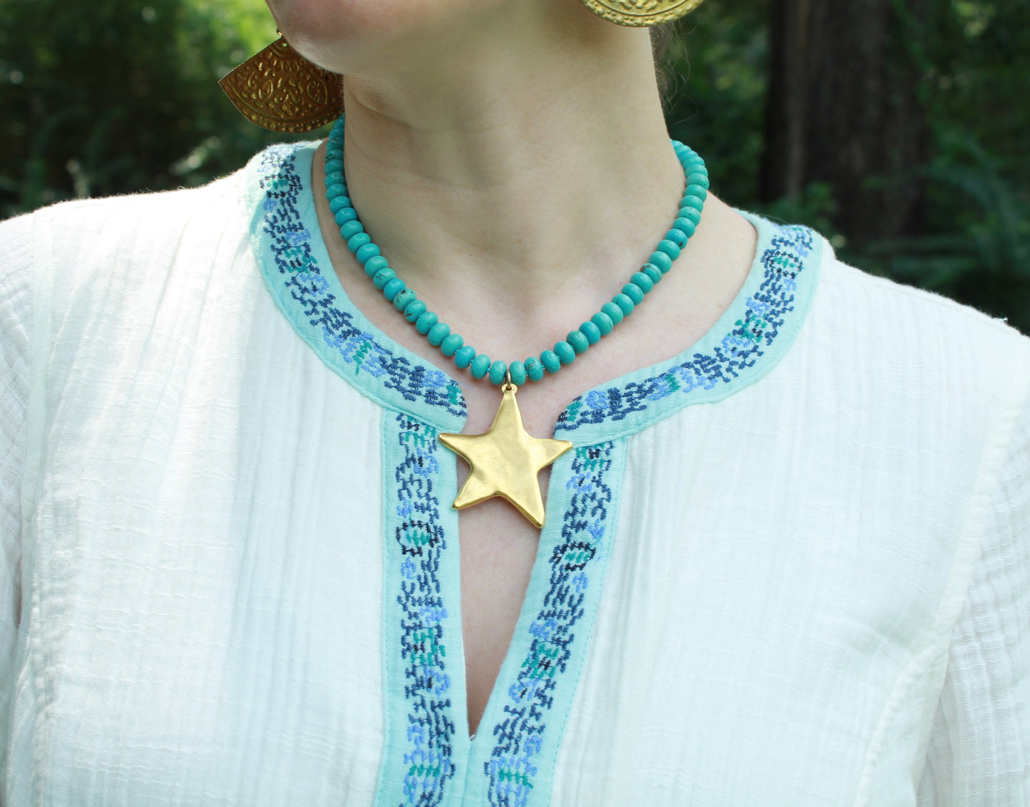 Lucky Star- Turquoise Beaded