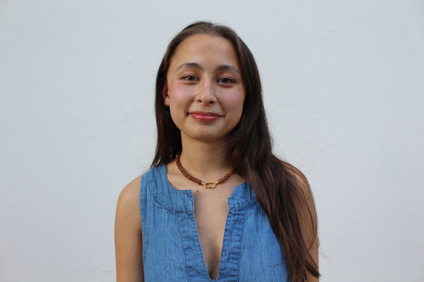 Fall Candy Strands Carabiner Necklace- Brown