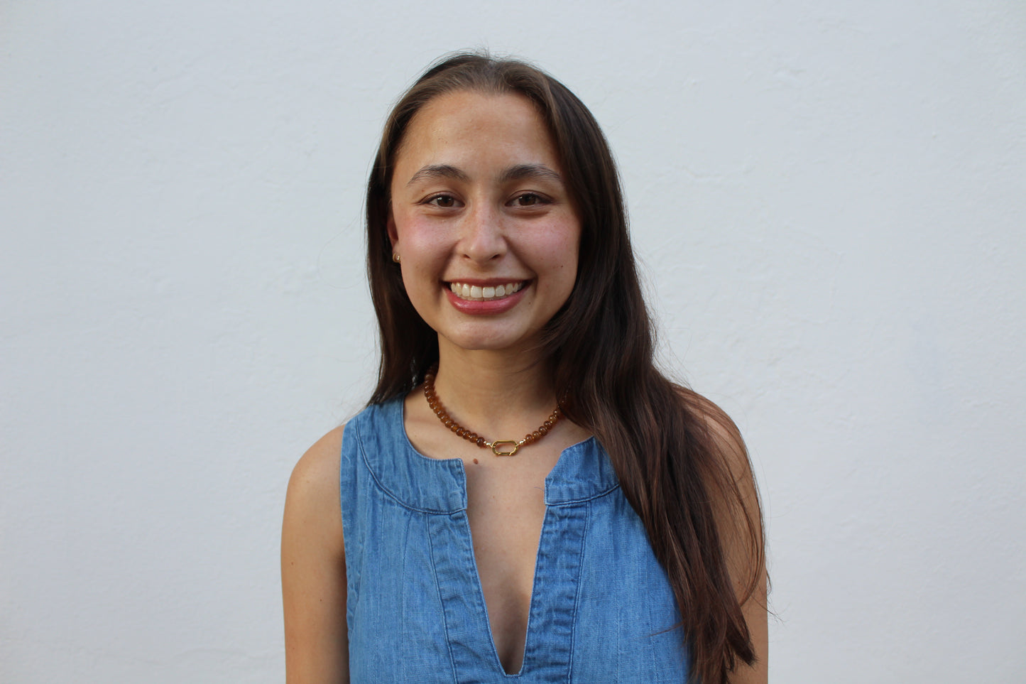 Fall Candy Strands Carabiner Necklace- Brown