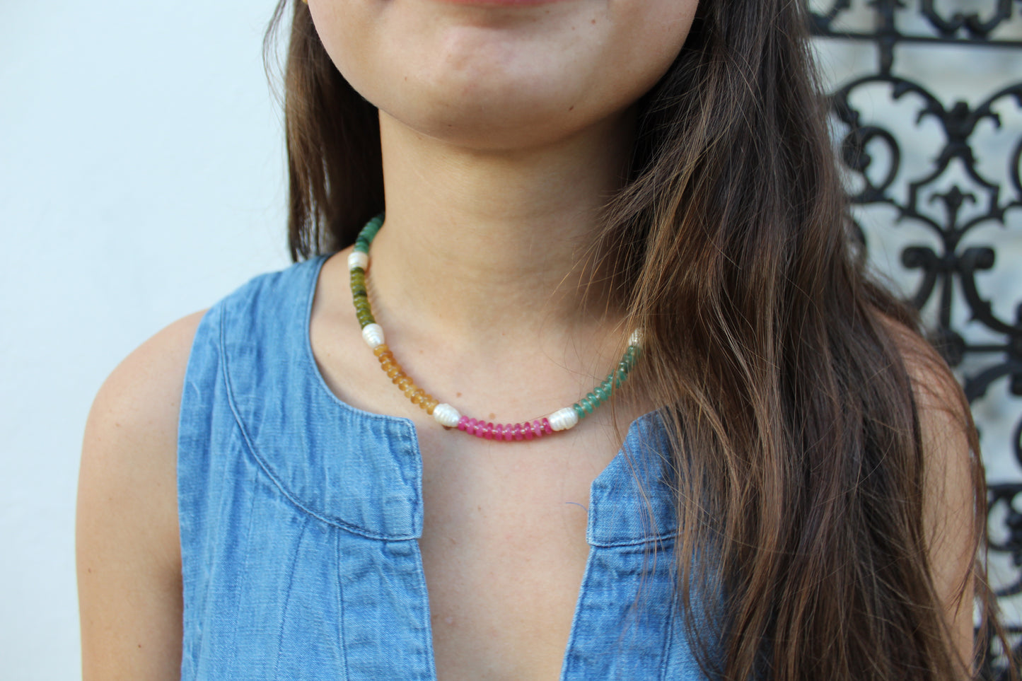 Fall Candy Strands Necklace- Tourmaline