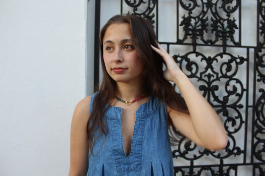 Fall Candy Strands- Tourmaline Carabiner Necklace